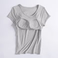 thumbnail image 6 of Duoif Women's Short Sleeve Shirt with Built in Bra Padded Athletic Workout Yoga Top Summer 2026, Light Ashy, 3XL, 6 of 7