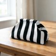 thumbnail image 5 of Woven Clutch Purse for Women Striped Summer Dumpling Bag, Colorful Crochet Evening Handbag, Ruched Cloud Style Beach Vacation Clutch for Party Casual Use 12x7.4 Inch, 5 of 6