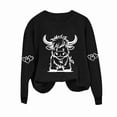 thumbnail image 4 of Sakmal Womens Sweatshirts Cute Black Sweatshirts Comfy Cartoon Fall Fashion Tops, 4 of 5
