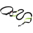 thumbnail image 1 of Laisse pour Chien Premium Mains Libres Longueur Poignée Laisse Élastique Ceinture Réglable Corde Rétractable pour Marche Randonnée Jogging Vélo Course Noir Vert 2.5mmx140-170c, 1 of 5
