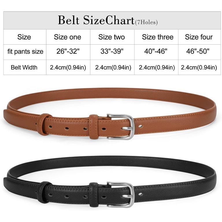 4314 [2 Pack Leather Belt Women-womens With Pin Buckle-belts Amazon.com: SENDEFN 2 Pack Women Leather Belts with Pin  main image 4