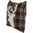 thumbnail image 4 of Northlight 16.5" Brown Plaid Stag Christmas Throw Pillow, 4 of 7