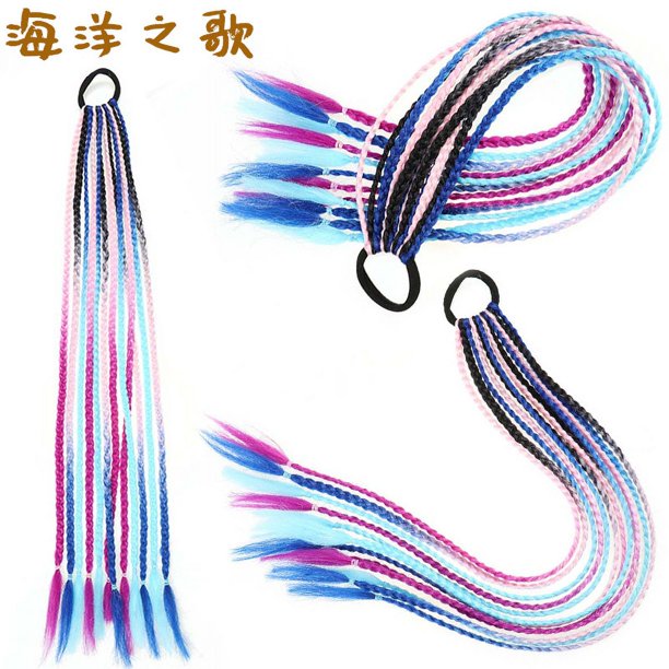 Zhuge piezas de pelucas de cola de caballo sucia para extensiones de cabello de postizo con bandas Pelucas Peluca de rastas Peluca de color Pelucas de color Alambre de alta temperatura, E
