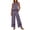 Purple, variant on Enjoytime Summer Vacation Outfits for Women Travel Casual Linen 2 Piece Sets Lace Tank Tops and Wide Leg Pants Plus Size Set