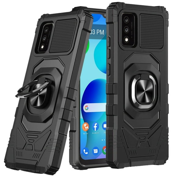 Compatible for TCL 30 T 30T T603DL Robotic Kickstand Case Cover   Tempered Glass - Black