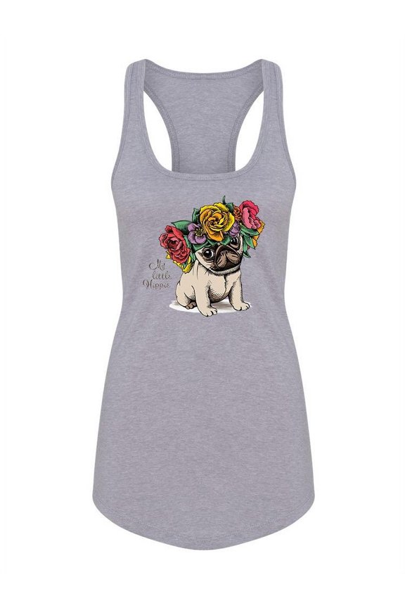 Little Hippie Pug Tank Women -Image by Shutterstock, Female Medium