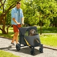 thumbnail image 2 of PawHut One-Click Foldable Pet Stroller With Shock Absorber, Dark Grey, 2 of 10