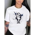 thumbnail image 1 of Cartoon Fairy Pattern, Casual and Fashionable Sports T-shirt, Comfortable and Fitting Short Sleeve Women's T-shirt, Fashionable and Breathable Casual Top - Versatile Top, Suitable for Spring, Summer, 1 of 6