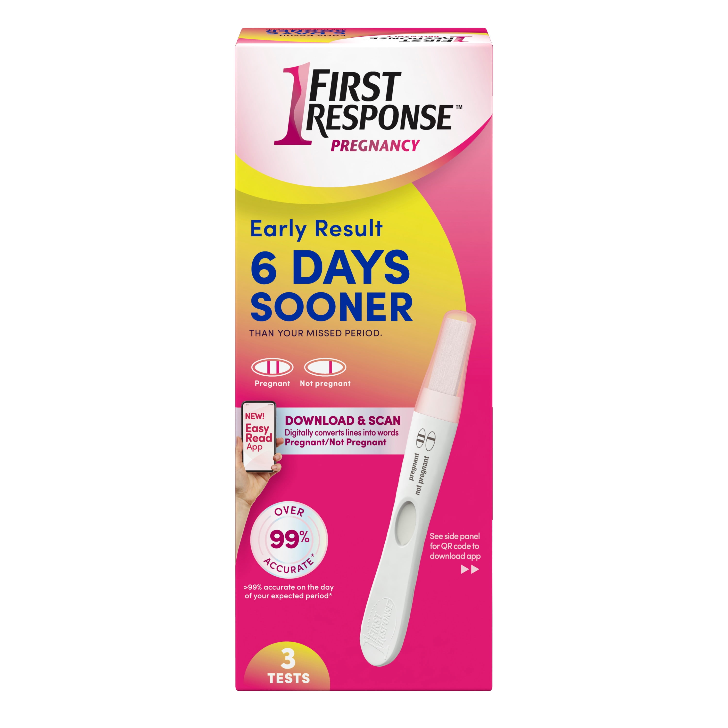First Response Early Result Pregnancy Test, 3 Pack (Packaging & Test