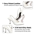thumbnail image 4 of CHICVOMEY Women Kitten Heels Pointed Toe Slip-Resistant Adjustable Slingback Strap Comfortable 3.55in Sexy Womens Heels for Party Banquet Stage Daily, 4 of 9