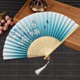thumbnail image 2 of Fdelink Fans Clearance Folding Fans Handheld Fans Bamboo Fans Women's Hollowed Bamboo Hand Holding Fan, 2 of 2