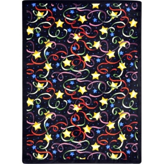 Kaleidoscope Streamers & Stars Rectangle Whimsical Area Rugs  Multi Color - 5 ft. 4 in. x 7 ft. 8 in.