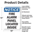 thumbnail image 2 of (2 Pack) Fire Alarm Panel Located Inside OSHA Notice Sign 10 Inch X 14 Inch Indoor / Outdoor Rust-Free Aluminum Metal Signs for Workplace, Workshop, and Construction Site, Made in the, 2 of 8