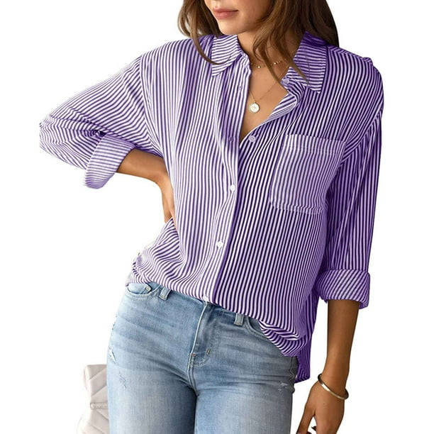 Cómo Combinar Camisas Moradas Mujer Color Lila Blusas Moradas Para