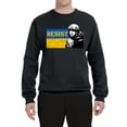 thumbnail image 2 of Support Ukrainian Flag Zelensky RESIST Unisex Crewneck Graphic Sweatshirt, Black, 4X-Large, 2 of 4