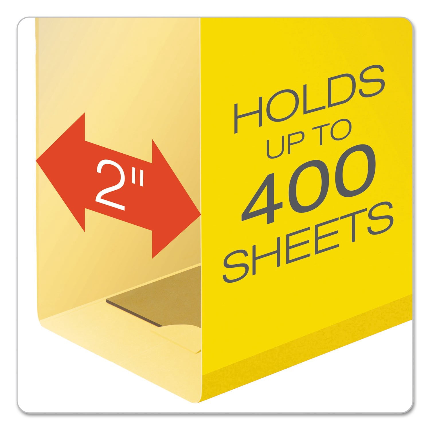 Extra Capacity Reinforced Hanging Folders  2" Letter Size Yellow 1/5 Cut 25/bx (04152x2 Yel)
