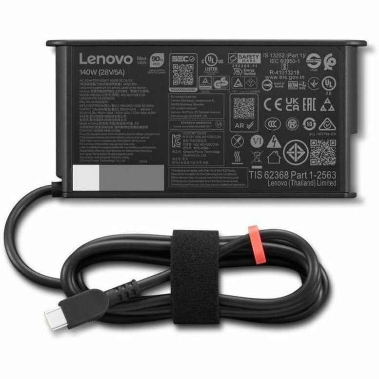 Lenovo ThinkPad - USB-C power adapter - GaN, slim - AC 100-240 V - 140 Watt - United States - black