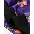 thumbnail image 7 of MODA NOVA Juniors Stand Collar Zip up Floral Prints Crop Length Bomber Jacket, 7 of 7