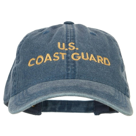 Wording US Coast Guard Embroidered Washed Buckle Cap - Navy OSFM