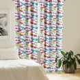 thumbnail image 2 of Ambesonne Abstract Curtains, Hydrangea Dragonflies, Pair of 28"x63", Multicolor, 2 of 5