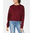 thumbnail image 2 of Freshman Womens Pearl Shoulder Sweatshirt, Purple, X-Small, 2 of 2