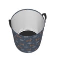 thumbnail image 3 of Daiia Squirrel And Snowflakes Round Laundry Basket with Handles Thickened Waterproof Circular hamper,Dirty Clothes Storage Basket for Bedroom,Bathroom,College Dorm-Medium, 3 of 8