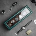 thumbnail image 3 of ProCase Caja para Reloj de 6 Ranuras, Estuche Organizador de Relojes de 2 Pisos con Tapa Vidrio Anti-polvo Almacenaje Guardarrelojes para Hombres y Mujeres (Verde), 3 of 15