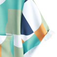 thumbnail image 3 of Camisas De Lino Para Hombre Camisa informal con estampado de hawaii para hombre, blusa de manga corta con cuello vuelto (Mint Green, S), 3 of 7