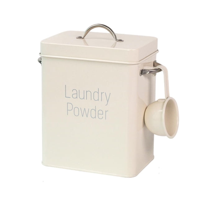 Billuyoard Contenedor de polvo de lavandería Cubo de arroz Organizador de alimentos Cubo de polvo de lavandería Verde Almacenamiento y organización del hogar Blanco 6.5L