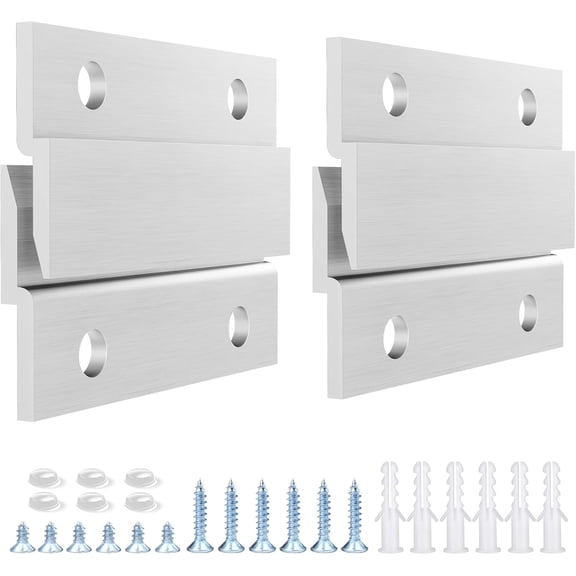 French Cleat Picture Hanger, Aluminum Z Hanger Interlocking Wall Mounting Bracket Hardware Kit Clips for Hanging Painting, Mirrors, Panels, Artwork, Cabinet, Whiteboard (2inch-6Pairs)