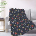 thumbnail image 2 of XMXT Throw Blanket, Christmas Bells Candy Print Flannel Blanket for Bed Sofa, 50 x 70 inches, 2 of 9