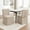 Brown, variant on Set of 2 Linen Fabric Dining Chairs Side Chairs for Dining Room and Kitchen Living Room