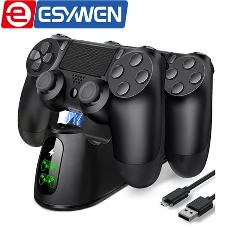 ESYWEN PS4 Controller Charger, PS4 Accessories with Dual USB Fast Charging for Playstation 4/PS4/Pro/PS4 Slim Controller,Charging Station with LED Indicator for DualShock 4
