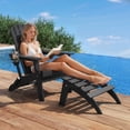 thumbnail image 7 of FOOWIN HDPE Folding Adirondack Chair with Cup Holder, Fire Pit Chairs Set of 4, Black, 7 of 7
