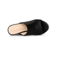 thumbnail image 4 of BLISSFUL STEP Open Toe Espadrille Wedge Heel Platform Slide Sandal for Women Black 7, 4 of 7