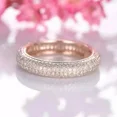 thumbnail image 3 of 2Ct Round Cut Simulated Diamond Women's Full Eternity Wedding Band Ring 14K Rose Gold Plated, 3 of 5