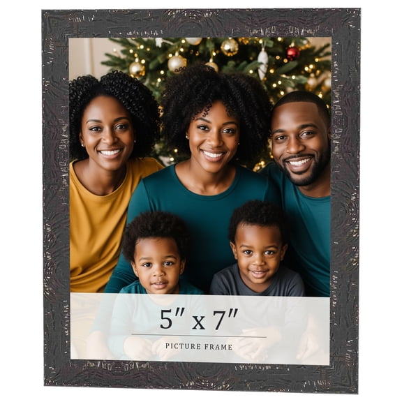 5x7 In Frame Black Solid Wood Picture Frame Width 1.125 Inches | Interior Frame Depth 0.5 Inches |