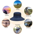thumbnail image 5 of VONTER Unisex Wide Brim Sun Hat,Outdoor UPF 50+ Waterproof Boonie Hat Summer UV Protection Sun Caps Camping Hiking Fishing Hunting Boating Safari Cap for Men and Women - Navy blue, 5 of 8