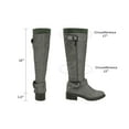 thumbnail image 2 of DREAM PAIRS Women's Low Heel Knee High Riding Boots Zipper easy on(Wide-Calf) TURTLE-W GREY Size 8, 2 of 4