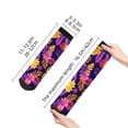 thumbnail image 2 of Goofa Purple Flower Pattern Non Slip Socks with Grips for Elderly, Crew Socks Yoga Hospital Socks Cushioned Sole Gripper Socks for Men Women, 2 of 5