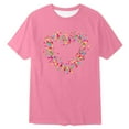 thumbnail image 3 of YMNXA Big Kids Girls T Shirt Short Sleeve Crew Neck Love Heart Print Soft Comfortable Basic Tee Top For Casual Daily Wear Pink 13-14 Years, 3 of 3