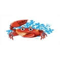 thumbnail image 4 of Crabs Piggy Bank, Cartoon Style Aquatic Animal with Blue Coral Reef in the Back Marine Mascot, Ceramic Coin Bank Money Box for Cash Saving, 3.6" X 3.2", Red Blue Pale Orange, by Ambesonne, 4 of 4
