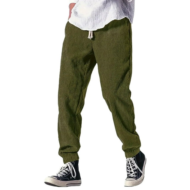Men's Solid Color Drawstring Waistband Ankle Tied Casual Pants Business Fashionable Comfortable And Loose Pants