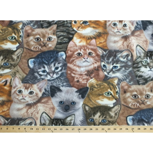 cat print fabrics by the yard