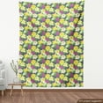thumbnail image 4 of Ambesonne Forest Fabric by the Yard Upholstery, Spring Theme Flora Drawing, 2 Yards, Lime Green and Pale Yellow, 4 of 5