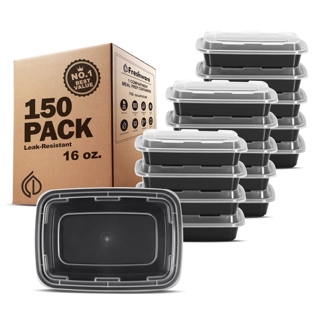 Recipientes de almacenamiento de alimentos Freshware Meal Prep, 1 compartimento