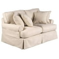 thumbnail image 2 of Horizon 2PC Slipcovered Sofa Loveseat Set in Tan Washable Performance Fabric, 2 of 8