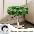 thumbnail image 4 of Renewold Bar Stool Covers Round, 2 Pack Stretch Circle Stool Slipcover 12-14 Inch Irish Round Stool Slipcovers for Coffee Bar Office St Patricks Day Decor, Black Cat Shamrock Green, 4 of 6