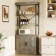 thumbnail image 1 of De altura estante industrial con doors - abiertos rack estante y gabinete combination - wood y metal estante de libros rural style - grande vintage exposición rack oficina en casa, gris, 1 of 8