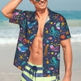 thumbnail image 7 of Pofeuu Marine Inhabitants Print Hawaiian Shirt for Men Sleeves Casual Button Down Summer Beach Dress Shirts T-Shirts,3X-Large, 7 of 7